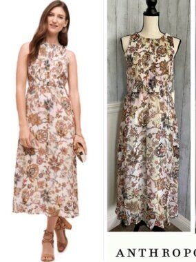Anthropologie "One Fine Day" Sleeveless Midi Dress